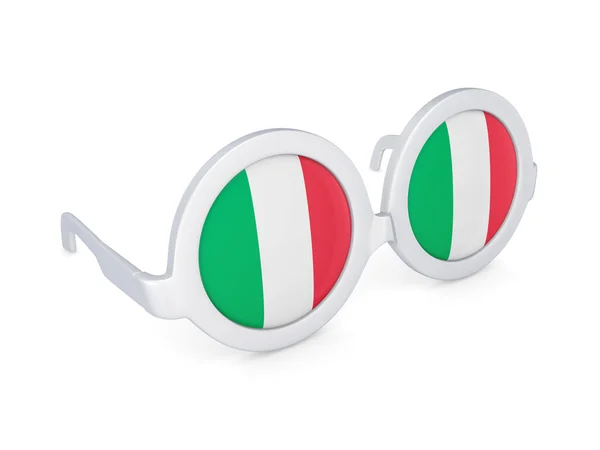 แว่นตาที่มีธงของอิตาลี . — ภาพถ่ายสต็อก