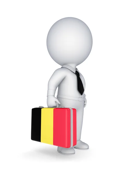 Koffer mit belgischer Flagge. — Stockfoto