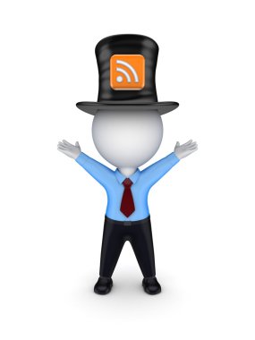 rss simgesi ile yeşil üst şapka.