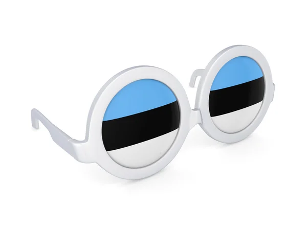 Okulary z flagą Estonii. — Zdjęcie stockowe