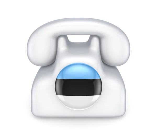 Retro telephone with estonian flag. — Stock Photo, Image