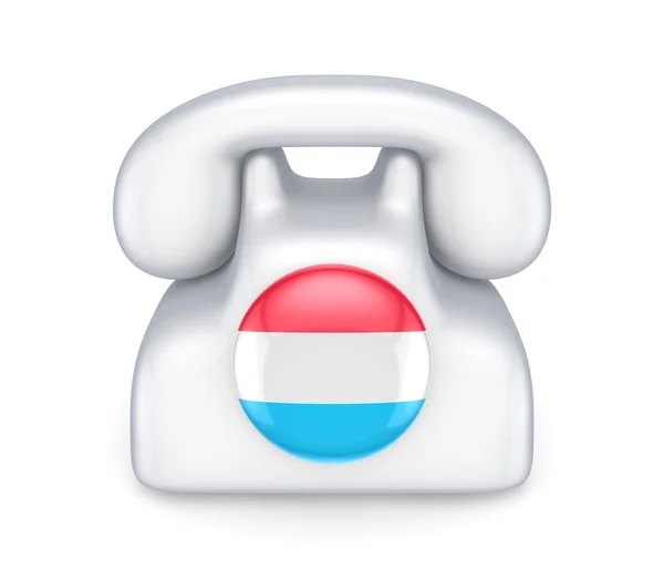 Retro telefon z flagą luksemburski. — Zdjęcie stockowe