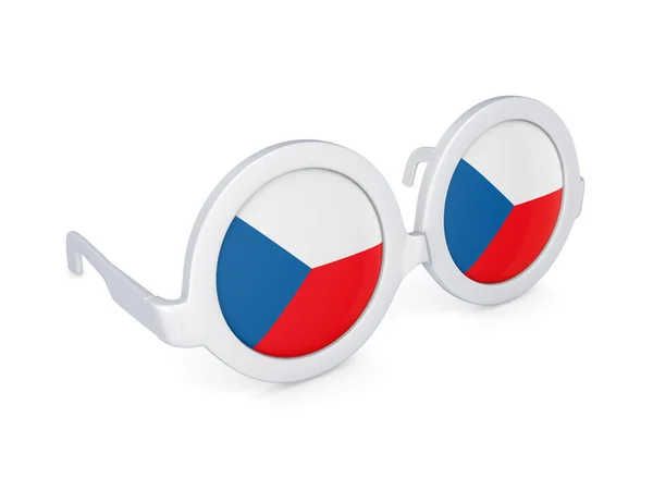 Okulary z Flaga Republiki Czeskiej. — Zdjęcie stockowe
