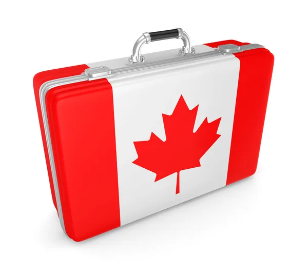 Valise avec drapeau du Canada . — Photo