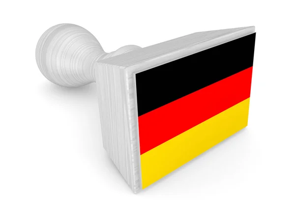 Wooden stamp with german flag. — Stock Photo, Image