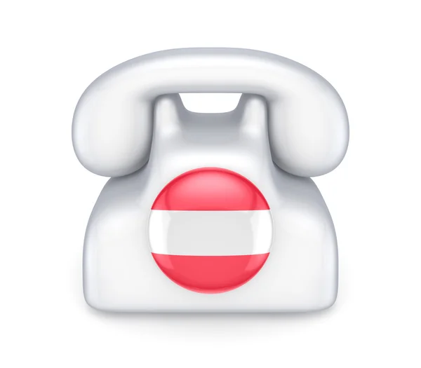 Ретро телефон с австрийским флагом . — стоковое фото