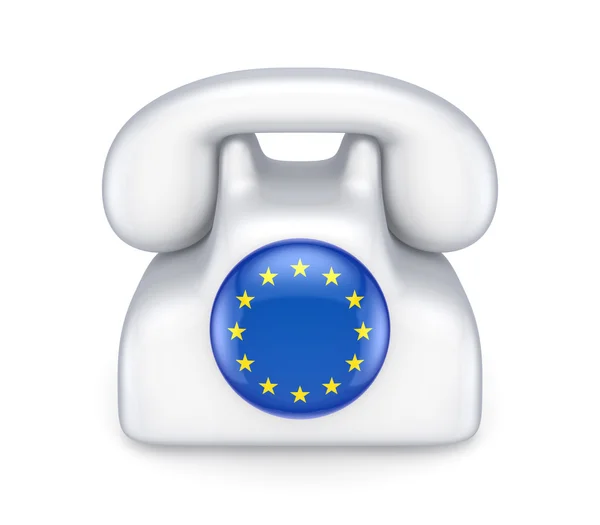 Telefono retrò con bandiera UE . — Foto Stock