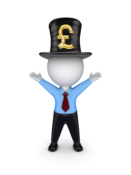 3d person with sign of pound sterling. — Stock Photo, Image