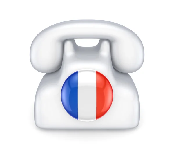 Telefono retrò con bandiera francese . — Foto Stock