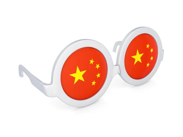 Glasses with flag of China. — Stock Photo, Image