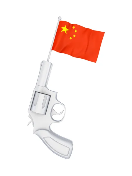 Revolver with a flag of China. — Stock Photo, Image