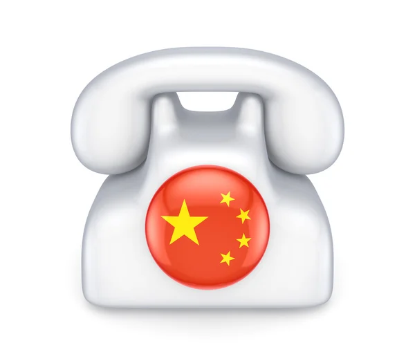 Retro telephone with chinese flag. — Stock Photo, Image