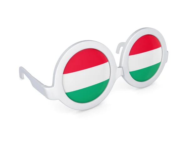 Glasögon med flagga av Ungern. — Stockfoto
