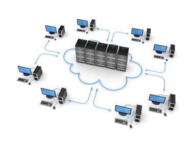 Cloud computing concept. clipart