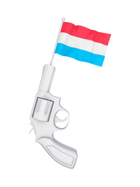 Revolver met een vlag van Luxemburg. — Stockfoto