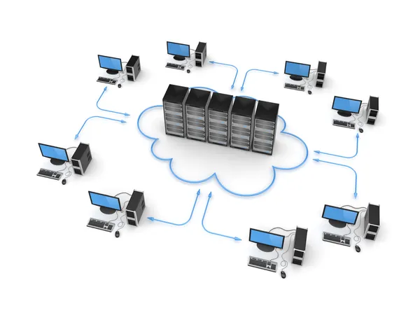 Cloud computing-concept. Rechtenvrije Stockafbeeldingen