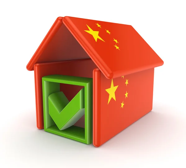 Cochez la case sous le drapeau chinois . — Photo