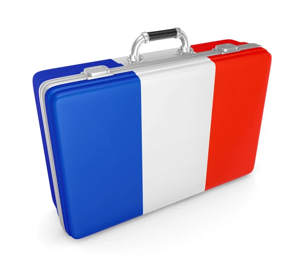 Valise avec drapeau de France . — Photo