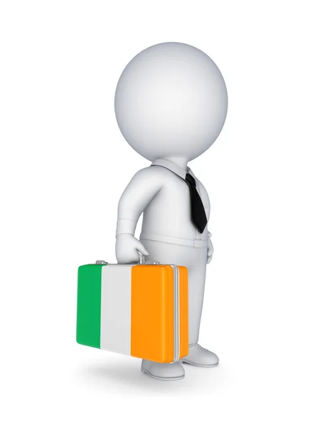 Suitcase with flag of Irish. — Stock Photo, Image