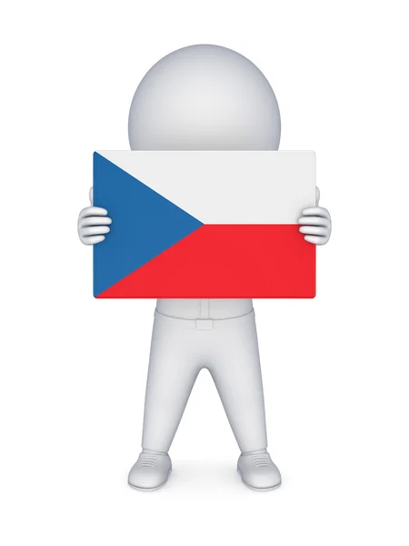 3d small person with flag of Czech Republic. — Stock Photo, Image