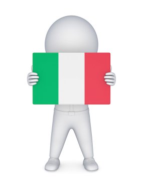 küçük kişiyle 3D: İtalya Cumhuriyeti bayrağı.