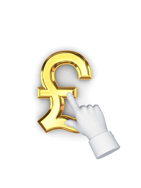 Stylized pointing hand and pound sterling. — Stock Photo, Image