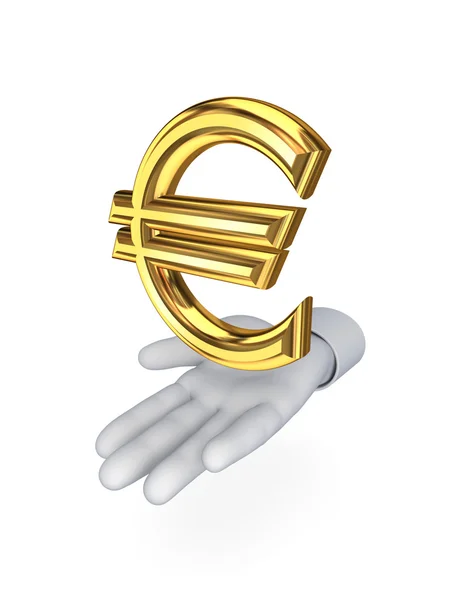 Stylized hand and symbol of euro. — Stock Photo, Image