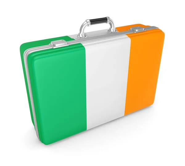 İrlanda bayrağı ile bavul. — Stok fotoğraf