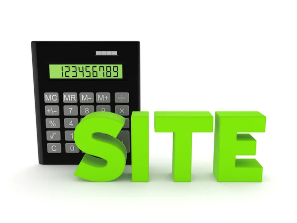Word Site and calculator. — Stock Photo, Image