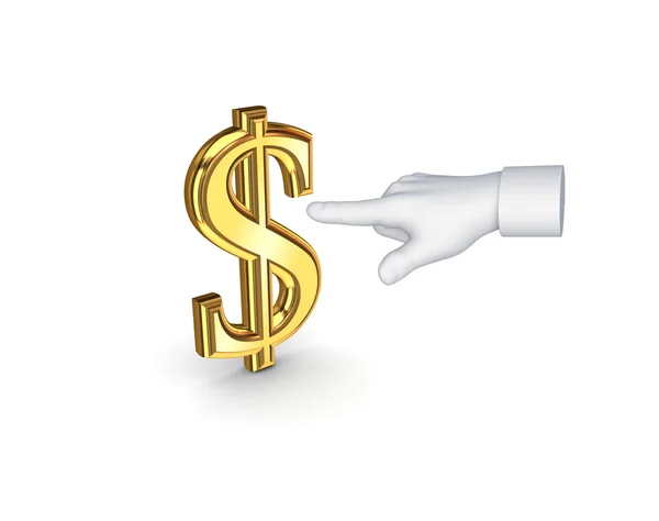 Stiliserade pekande hand och symbol för dollarn. — Stockfoto