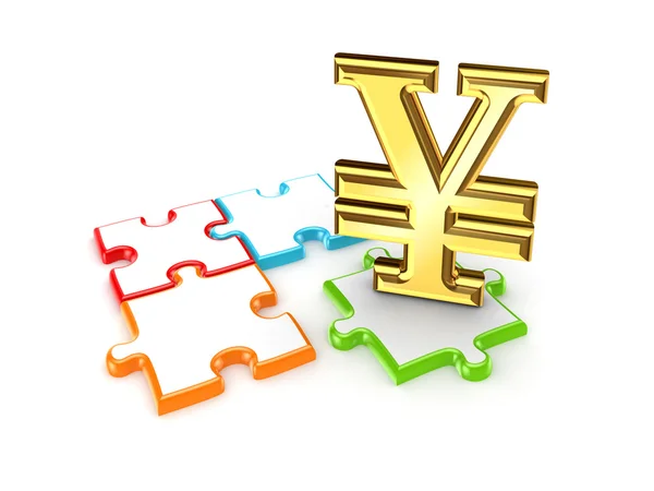 Rätsel und Symbol des Yen. — Stockfoto