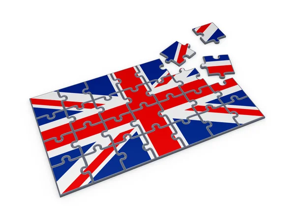 Britse vlag gemaakt van puzzels. — Stockfoto