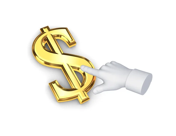 Stylized pointing hand and symbol of dollar. — Stock Photo, Image