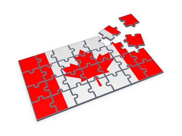 Kanadensisk flagga gjord av pussel. — Stockfoto