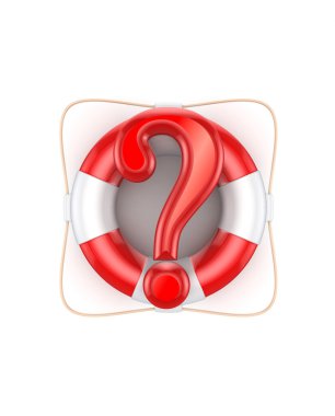 Lifebuoy ve sorgu işareti.