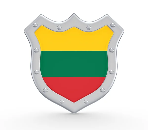 Wapenschild met vlag van Litouwen. — Stockfoto