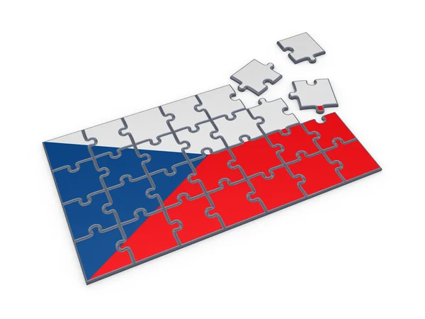 Bandiera ceca dei puzzle . — Foto Stock