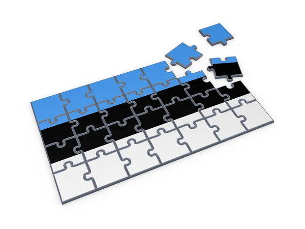 Estonian flag made of puzzles. — Stock Photo, Image