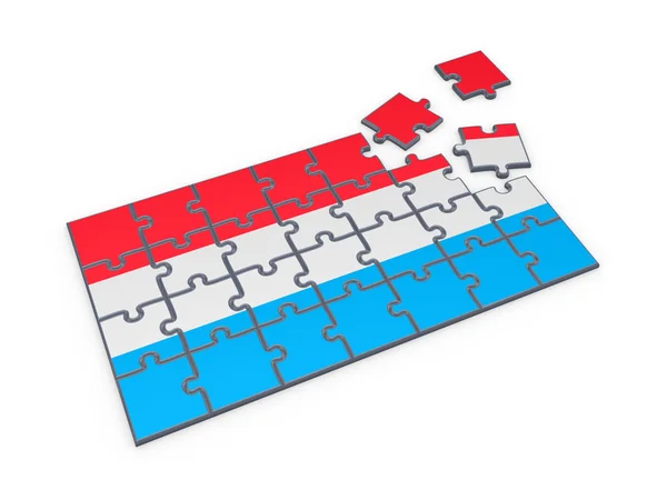 Bandera luxemburguesa hecha de rompecabezas . — Foto de Stock