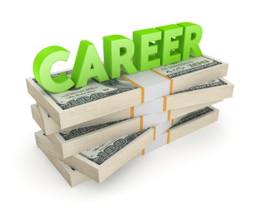 dolar yığını üzerinde kelime kariyer.