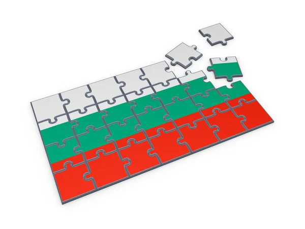 Bulgarian flag made of puzzles. — Stock Photo, Image