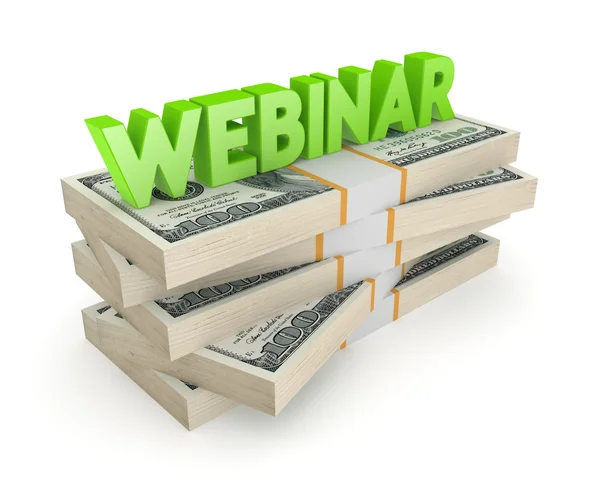 Word webinar dolar yığını. — Stok fotoğraf