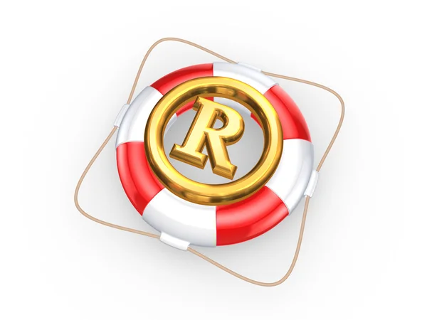 Lifebuoy e símbolo R . — Fotografia de Stock
