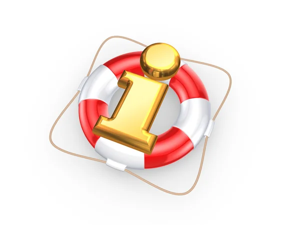 Lifebuoy and symbol of information. — Stock Photo, Image