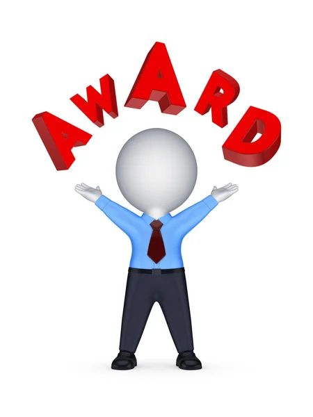 3d person and word AWARD. — Stock Photo, Image