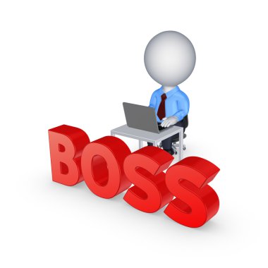 3D küçük kişi ve Word'ün patronu.