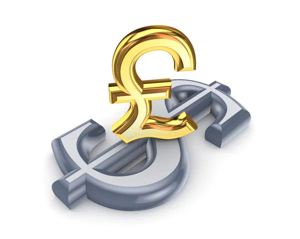 Dollar and pound sterling. — Stock Photo, Image