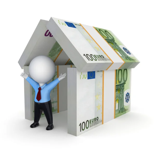 3d person under the roof of euro. — Stock Photo, Image