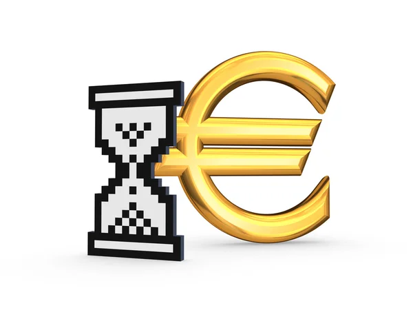 Symbool van de euro en sandglass pictogram. — Stockfoto