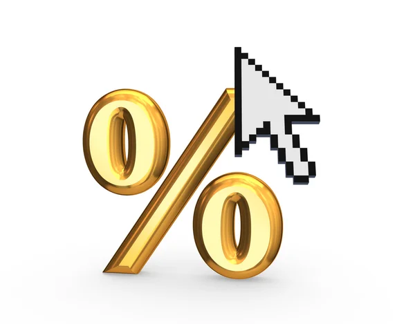 Cursor and symbol of percents. — Stock Photo, Image